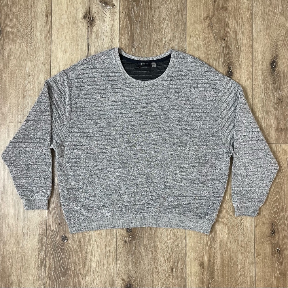 NWOT DEX 1963 Small Grey Ribbed Pullover Sweater Loose Fit